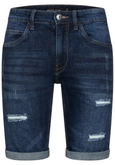 Indicode Herren Caden Jeans Shorts mit 5 Taschen Blau/Dunkelblau/Hellblau