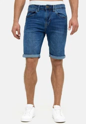 Indicode Herren Caden Jeans Shorts mit 5 Taschen Blau/Hellblau/Dunkelblau