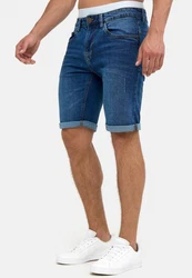 Indicode Herren Caden Jeans Shorts mit 5 Taschen Blau/Hellblau/Dunkelblau