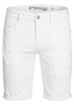 Indicode Herren Caden Jeans Shorts mit 5 Taschen Creme/Weiß