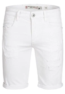 Indicode Herren Caden Jeans Shorts mit 5 Taschen Creme/Weiß