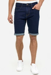 Indicode Herren Caden Jeans Shorts mit 5 Taschen Hellblau/Dunkelblau/Blau
