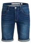 Indicode Herren Caden Jeans Shorts mit 5 Taschen Hellblau/Dunkelblau/Blau