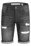 Indicode Herren Caden Jeans Shorts mit 5 Taschen Dunkelgrau/Schwarz/Grau