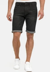 Indicode Herren Caden Jeans Shorts mit 5 Taschen Dunkelgrau/Schwarz/Braun/Grau