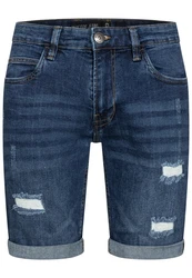 Indicode Herren Caden Jeans Shorts mit 5 Taschen Hellblau/Blau/Dunkelblau