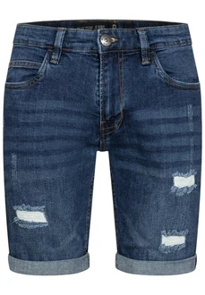 Indicode Herren Caden Jeans Shorts mit 5 Taschen Hellblau/Blau/Dunkelblau