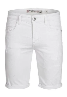 Indicode Herren Caden Jeans Shorts mit 5 Taschen Creme/Weiß/Grau