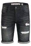 Indicode Herren Caden Jeans Shorts mit 5 Taschen Schwarz/Dunkelgrau/Grau