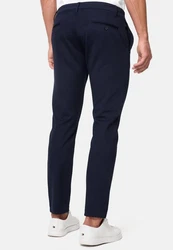 Indicode Herren Rodekro Chinohose Super Stretch mit 4 Taschen Dunkelblau