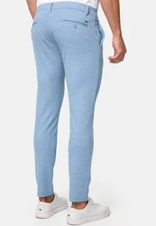 Indicode Herren Rodekro Chinohose Super Stretch mit 4 Taschen Hellblau/Blau/Grau