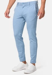 Indicode Herren Rodekro Chinohose Super Stretch mit 4 Taschen Hellblau/Blau/Grau