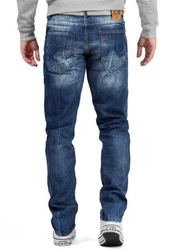 Cipo & Baxx 5-Pocket Jeans Herren Hose BA-CD319Y Hellblau/Lila/Blau