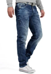 Cipo & Baxx 5-Pocket Jeans Herren Hose BA-CD319Y Hellblau/Lila/Blau