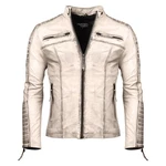 PAULGOS Herren Jacke Biker Look (D1) Braun/Beige/Grau