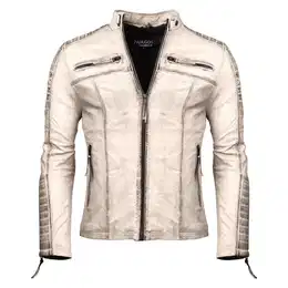 Lederjacke Herren Jacke bergangsjacke Biker Look 100% Echtleder D1