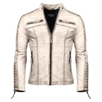 PAULGOS Herren Jacke Biker Look (D1) Braun/Beige/Grau PAULGOS Herren Jacke Biker Look (D1) Braun/Beige/Grau