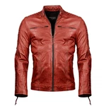 PAULGOS Herren Jacke Biker Look (D1) Rot/Dunkelrot