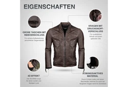 PAULGOS Herren Jacke Biker Look (D1) D1