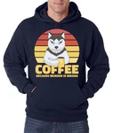 Youth Designz Kapuzenpullover Coffee Because Murder Is Wrong Herren Hoodie Braun