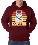 Youth Designz Kapuzenpullover Coffee Because Murder Is Wrong Herren Hoodie Dunkelrot/Bordeaux