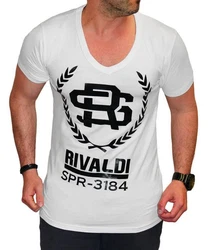 RMK T-Shirt Herren Shirt Polo Urlaub Kurzarm Slim-Fit Grau/Silber/Rot