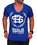 RMK T-Shirt Herren Shirt Polo Urlaub Kurzarm Slim-Fit Blau