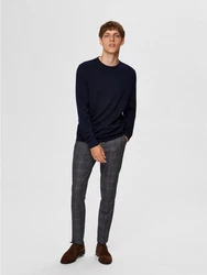 SELECTED HOMME Rundhalspullover Berg Navy