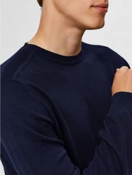 SELECTED HOMME Rundhalspullover Berg Navy
