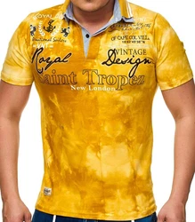 L.gonline Poloshirt Herren Polo Shirt Royal Design Gelb