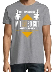 Youth Designz T-Shirt mit lustigem Spruch Frontprint Grau/Dunkelgrün/Braun/Hellgrau/Dunkelgrau/Gelb