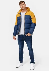 Indicode Winterjacke Danix Braun/Dunkelblau/Gelb