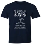 MoonWorks Print-Shirt Herren T-Shirt Ich stamme aus Ironien einem Land am sarkastischen Meer Fun-Shirt Spruch 