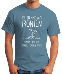 MoonWorks Print-Shirt Herren T-Shirt Ich stamme aus Ironien einem Land am sarkastischen Meer Fun-Shirt Spruch 