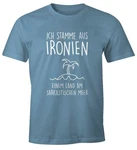MoonWorks Print-Shirt Herren T-Shirt Ich stamme aus Ironien einem Land am sarkastischen Meer Fun-Shirt Spruch 