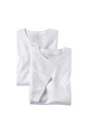 MARVELIS Rundhalsshirt T-Shirt Doppelpack Modern Fit Weiß/Creme
