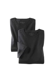 MARVELIS Rundhalsshirt T-Shirt Doppelpack Modern Fit Schwarz/Dunkelgrau/Dunkelblau/Grau