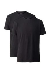 MARVELIS Rundhalsshirt T-Shirt Doppelpack Modern Fit Schwarz/Dunkelgrau/Dunkelblau/Grau