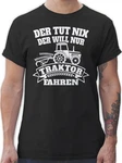 Shirtracer T-Shirt Der tut nix der will nur Traktor fahren Braun/Dunkelblau/Lila/Rot/Schwarz/Rosa/Creme/Dunkelgrau