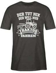 Shirtracer T-Shirt Der tut nix der will nur Traktor fahren Dunkelgrau/Khaki/Dunkelblau/Dunkelgrün/Lila