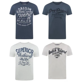 riverso Herren T-Shirt RIVLeon Regular Fit Kurzarm Print Tee Shirt 