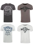 riverso Herren T-Shirt RIVLeon Regular Fit Kurzarm Print Tee Shirt Grau/Beige/Dunkelgrau