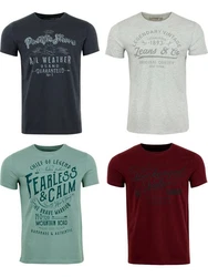 riverso Herren T-Shirt RIVLeon Regular Fit Kurzarm Print Tee Shirt Dunkelgrün/Lila/Grün