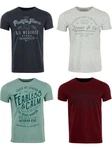 riverso Herren T-Shirt RIVLeon Regular Fit Kurzarm Print Tee Shirt Dunkelgrün/Lila/Grün