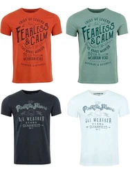 riverso Herren T-Shirt RIVLeon Regular Fit Kurzarm Print Tee Shirt Hellblau/Grün/Dunkelgrün/Türkis/Blau