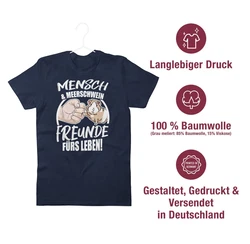 Shirtracer T-Shirt Mensch & Meerschwein Freunde fürs Leben Tiere Zubehör Braun