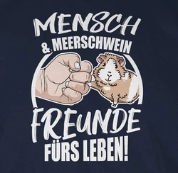 Shirtracer T-Shirt Mensch & Meerschwein Freunde fürs Leben Tiere Zubehör Braun