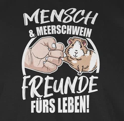 Shirtracer T-Shirt Mensch & Meerschwein Freunde fürs Leben Tiere Zubehör Beige/Braun/Grau