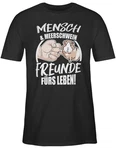 Shirtracer T-Shirt Mensch & Meerschwein Freunde fürs Leben Tiere Zubehör Beige/Braun/Grau