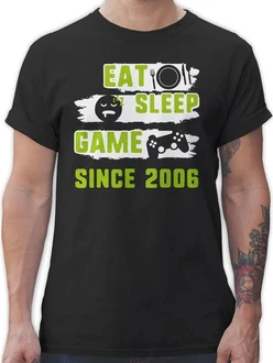 Shirtracer T-Shirt Eat Sleep Game Since Achtzehn Geburtstag Shirtracer T-Shirt Eat Sleep Game Since Achtzehn Geburtstag